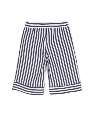 Monnalisa stripe-pattern wide leg trousers - White - サムネイル2