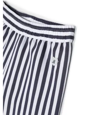 Monnalisa stripe-pattern wide leg trousers - White - サムネイル3