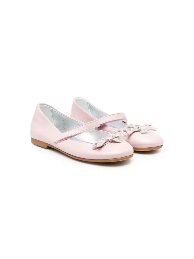 Monnalisa Monnalisa ロゴチャーム バレリーナシューズの商品画像
