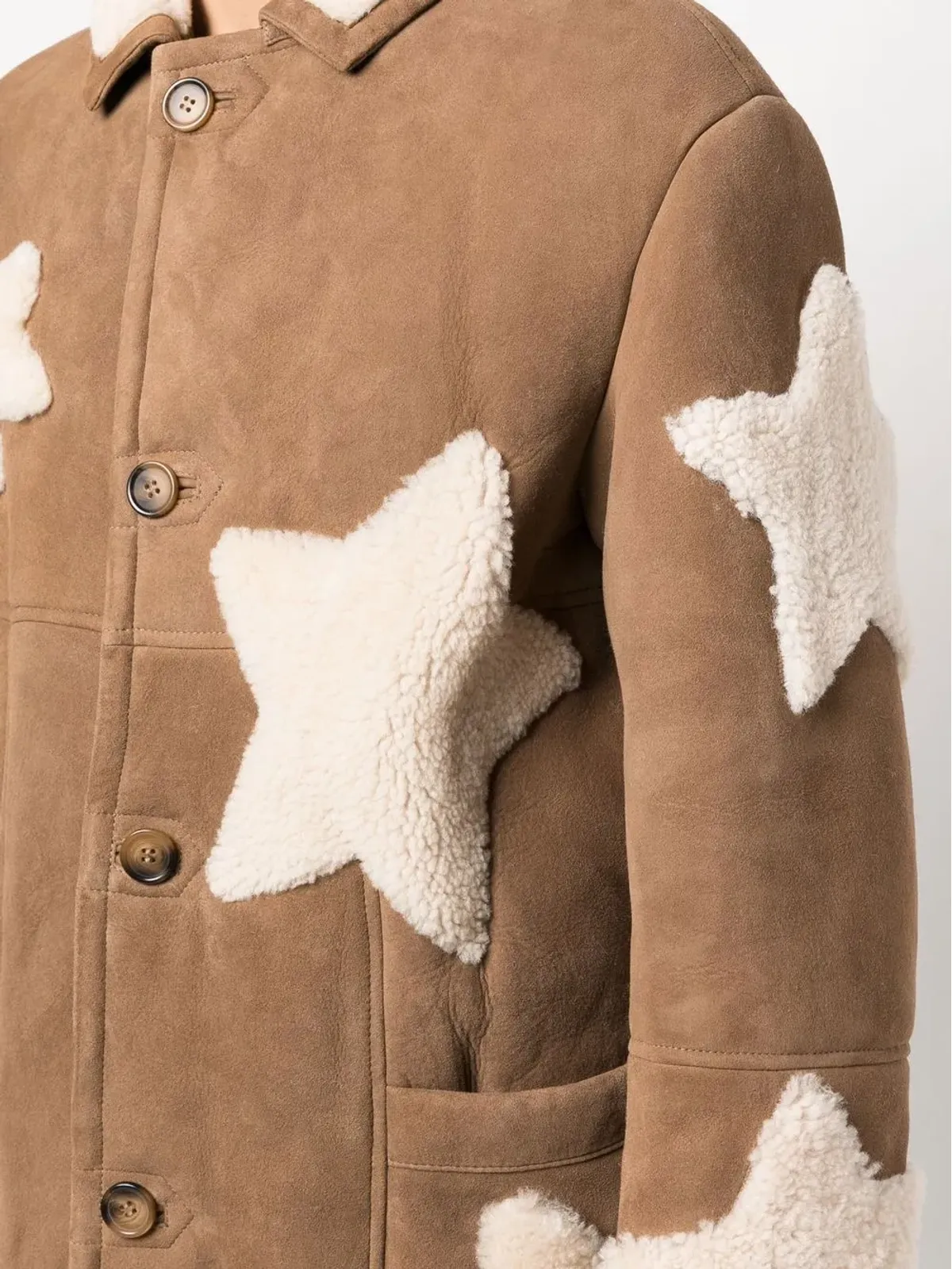 Sky High Farm シアリングレザースタージャケット - 画像5