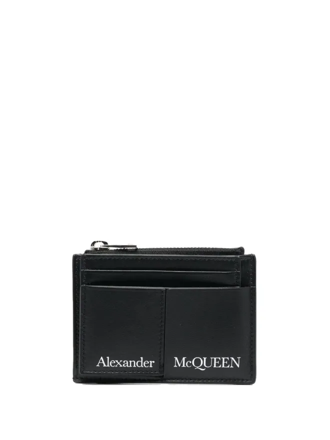 Alexander McQueen Alexander McQueen ロゴプリントカードホルダー - ブラックの商品画像