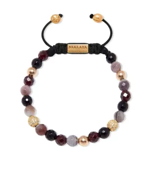 Nialaya Jewelry クリスタル装飾ビーズブレスレット - ブラック - サムネイル1