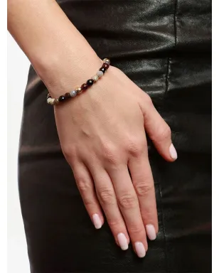 Nialaya Jewelry クリスタル装飾ビーズブレスレット - ブラック - サムネイル2