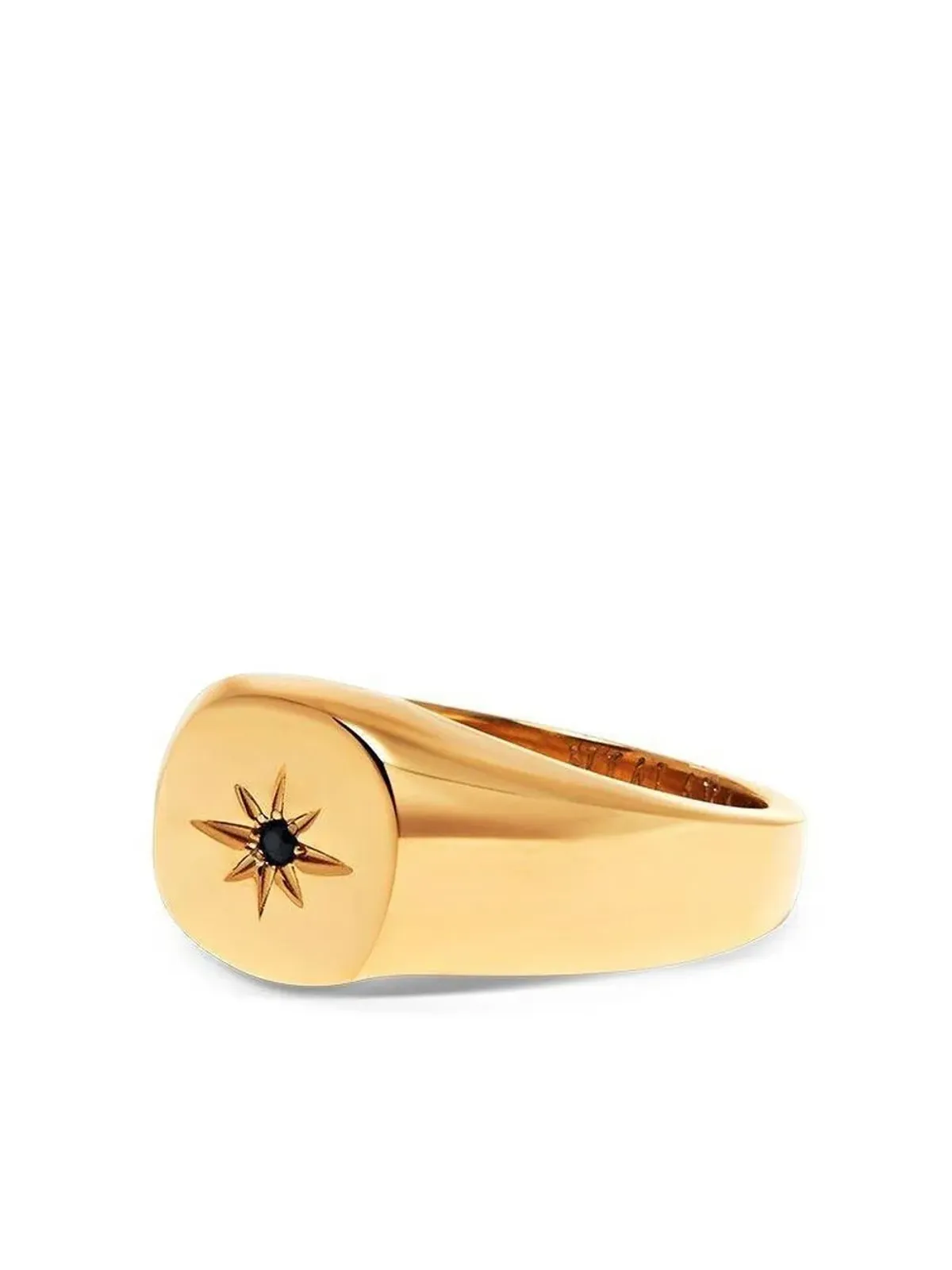 Nialaya Jewelry Skyfall Starburst signet ring - Gold - 画像3