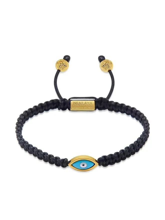 Nialaya Jewelry Nialaya Jewelry 邪視モチーフのストリングブレスレット - ブラックの商品画像