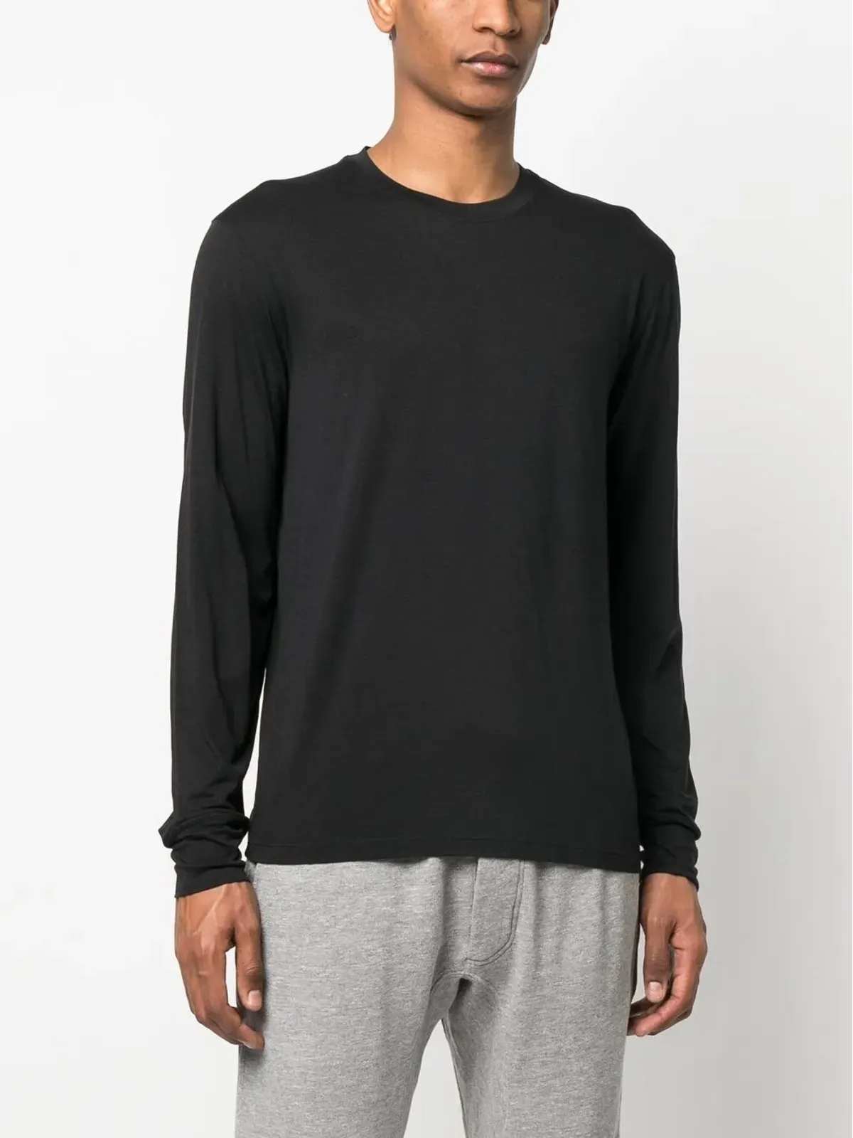 TOM FORD ラウンドネック長袖Tシャツ ブラック - 画像3