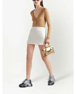 Prada Vネック ラメ カーディガン - ゴールド - サムネイル2