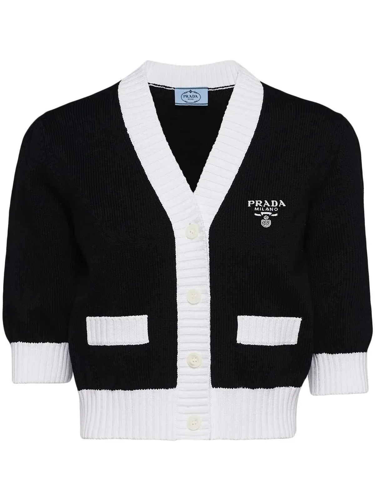 Prada クロップドコットンカーディガン - 画像1