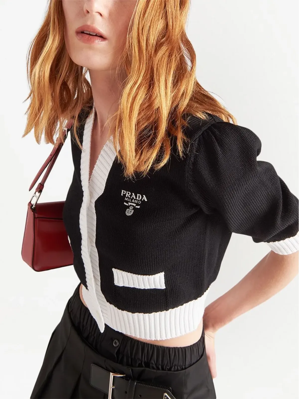 Prada クロップドコットンカーディガン - 画像4