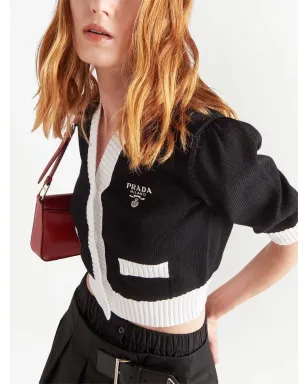 Prada クロップドコットンカーディガン - サムネイル4