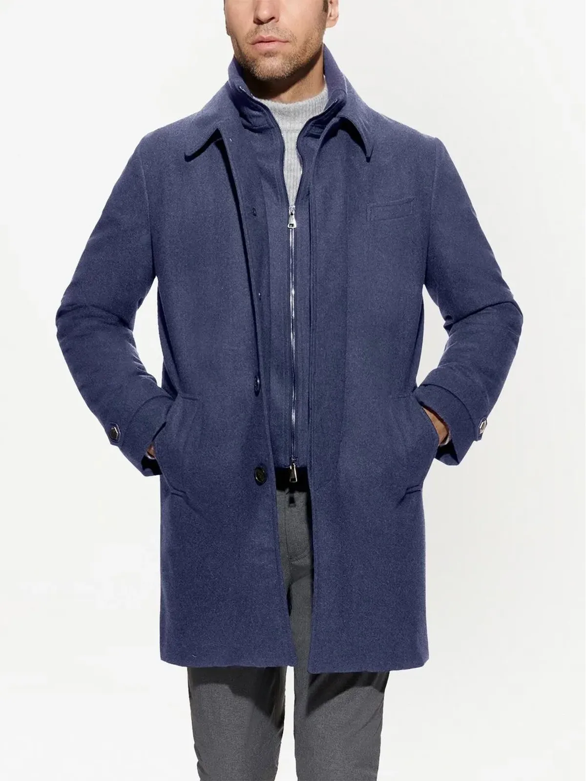 Norwegian Wool ダウン入りウールコート - 画像3