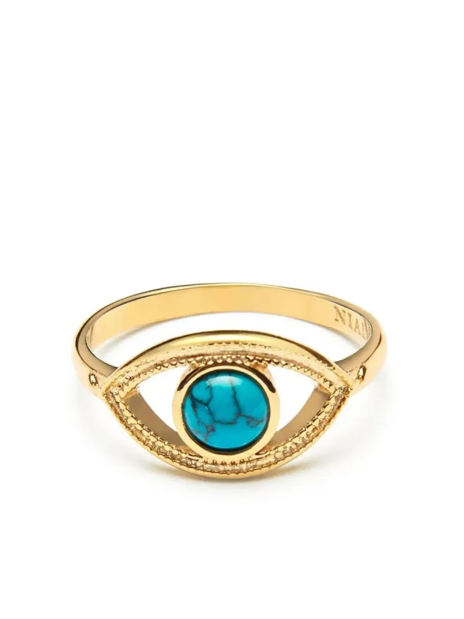 Nialaya Jewelry Nialaya Jewelry Skyfall Evil Eye ring - Goldの商品画像