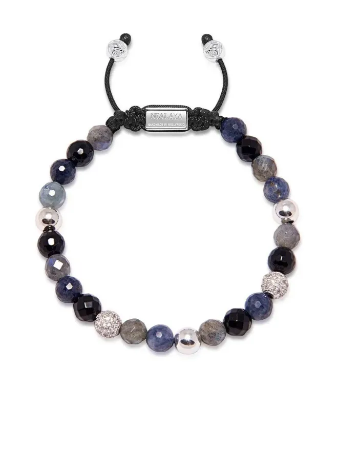 Nialaya Jewelry Nialaya Jewelry ビーズ付きドローストリングブレスレット - ブラックの商品画像
