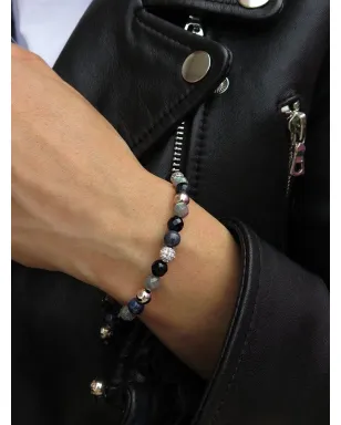 Nialaya Jewelry ビーズ付きドローストリングブレスレット - ブラック - サムネイル2
