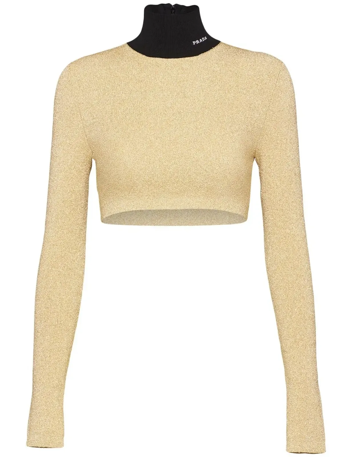 Prada roll-neck lamé jumper - Gold - 画像1