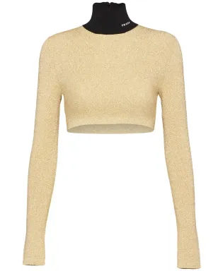 Prada roll-neck lamé jumper - Gold - サムネイル1