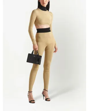 Prada roll-neck lamé jumper - Gold - サムネイル2
