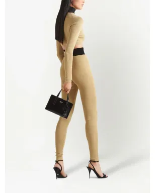 Prada roll-neck lamé jumper - Gold - サムネイル3