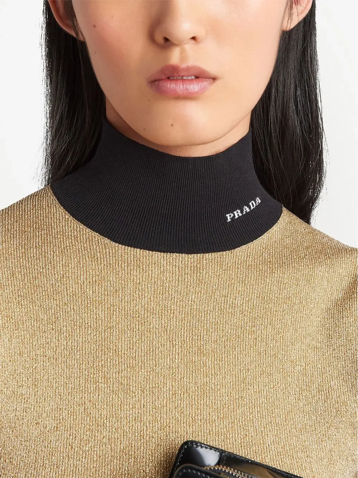Prada roll-neck lamé jumper - Gold - 画像4