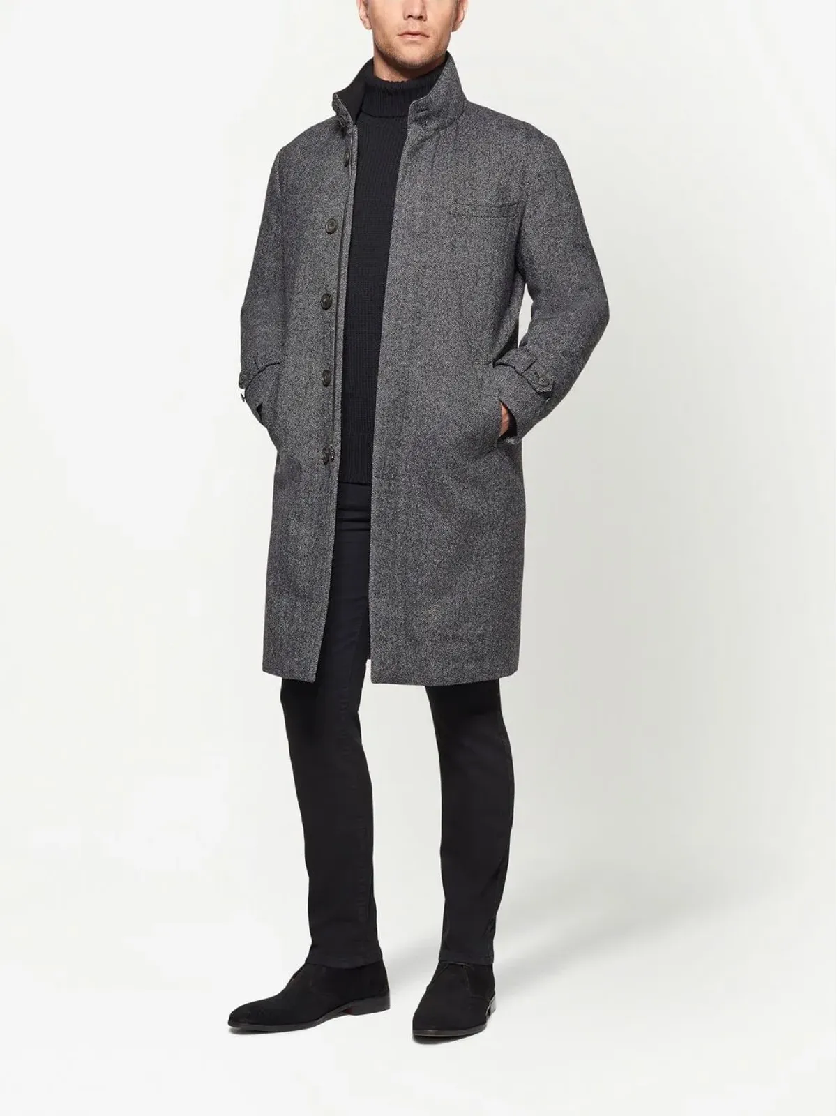 Norwegian Wool シングルブレスト ダウン入り コート - 画像2