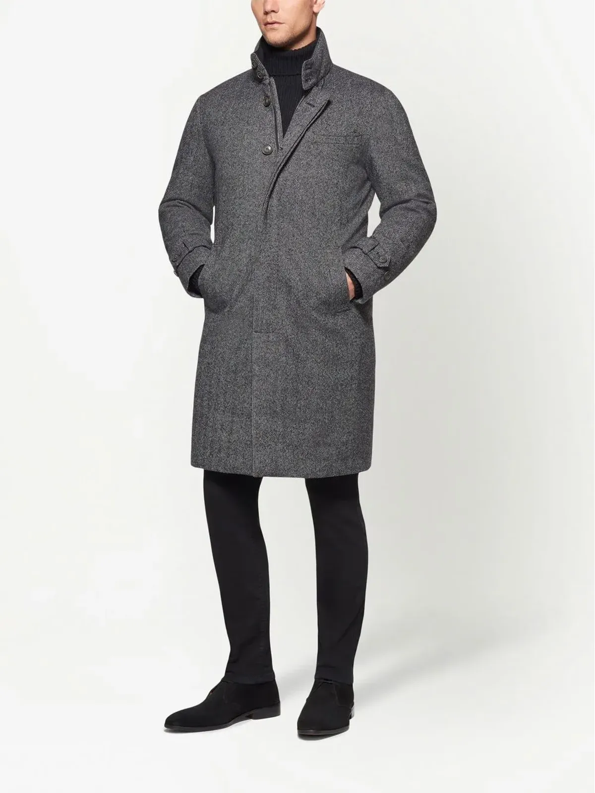 Norwegian Wool シングルブレスト ダウン入り コート - 画像3
