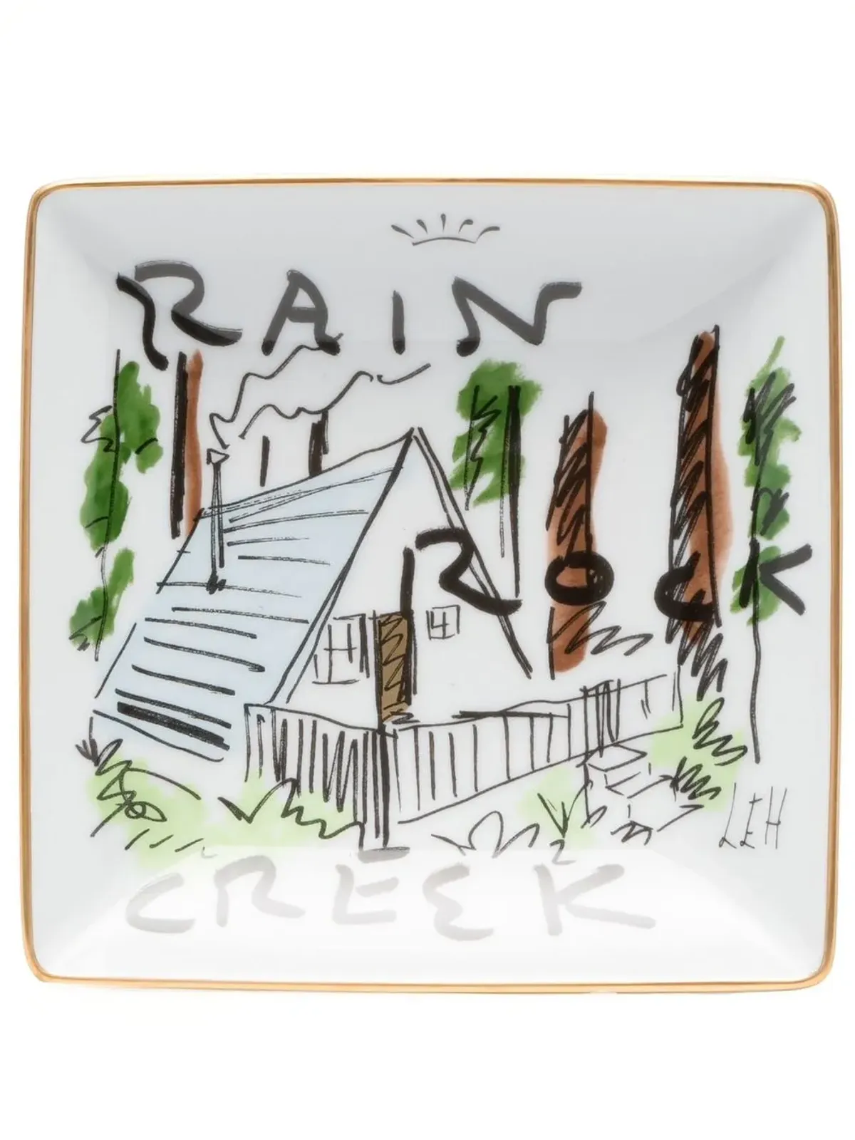 GINORI 1735 Rain Rock Creek スクエアプレート - 画像1