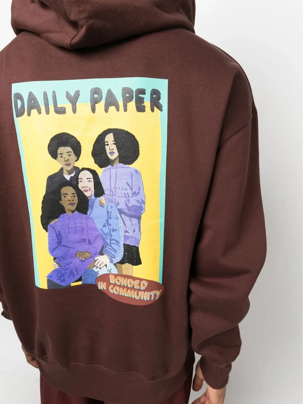 Daily Paper グラフィックプリント コットン フーディ ブラウン - 画像5