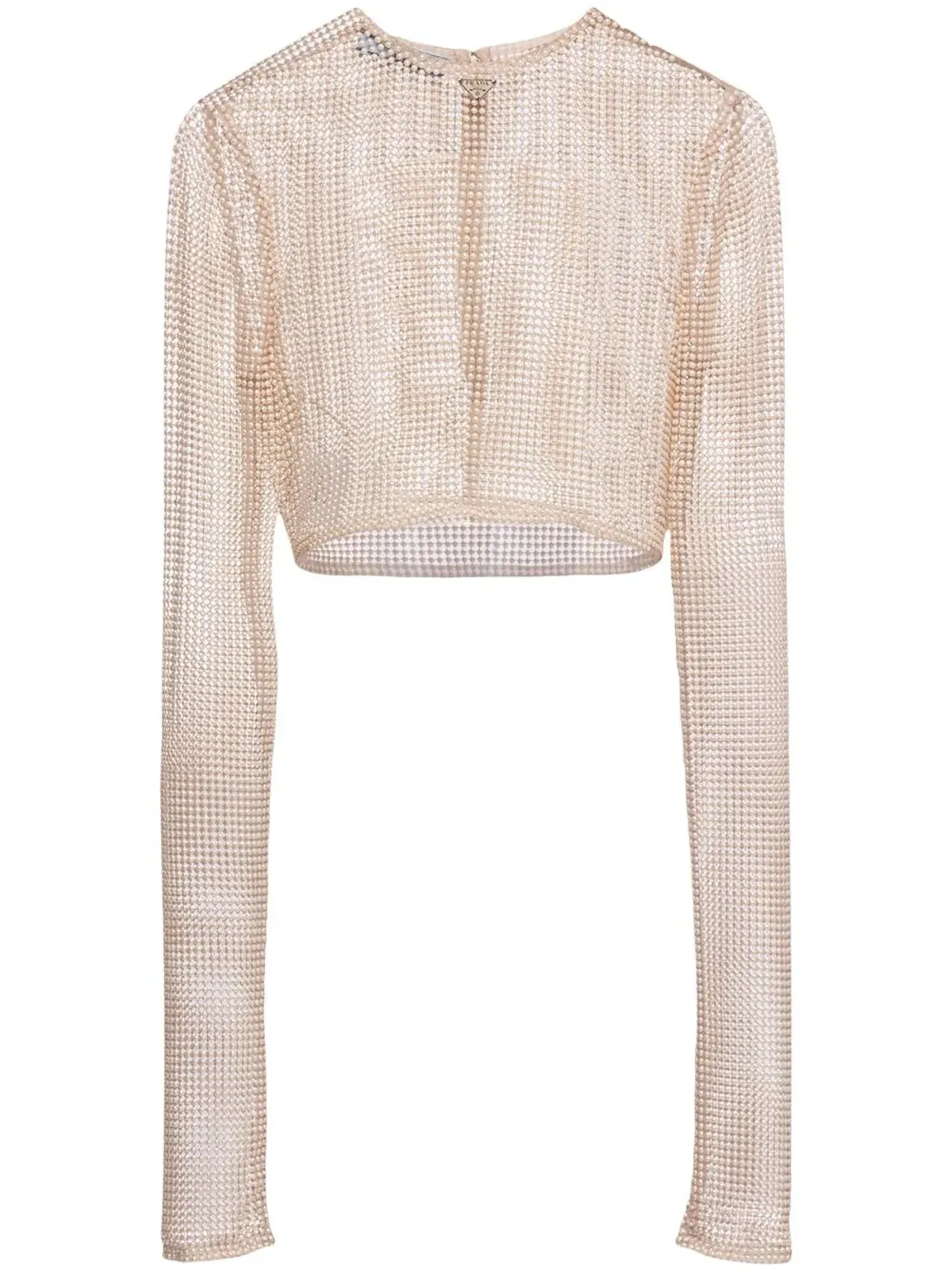 Prada パール装飾メッシュトップ - 画像1