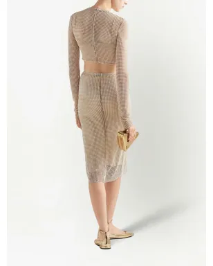 Prada パール装飾メッシュトップ - サムネイル3