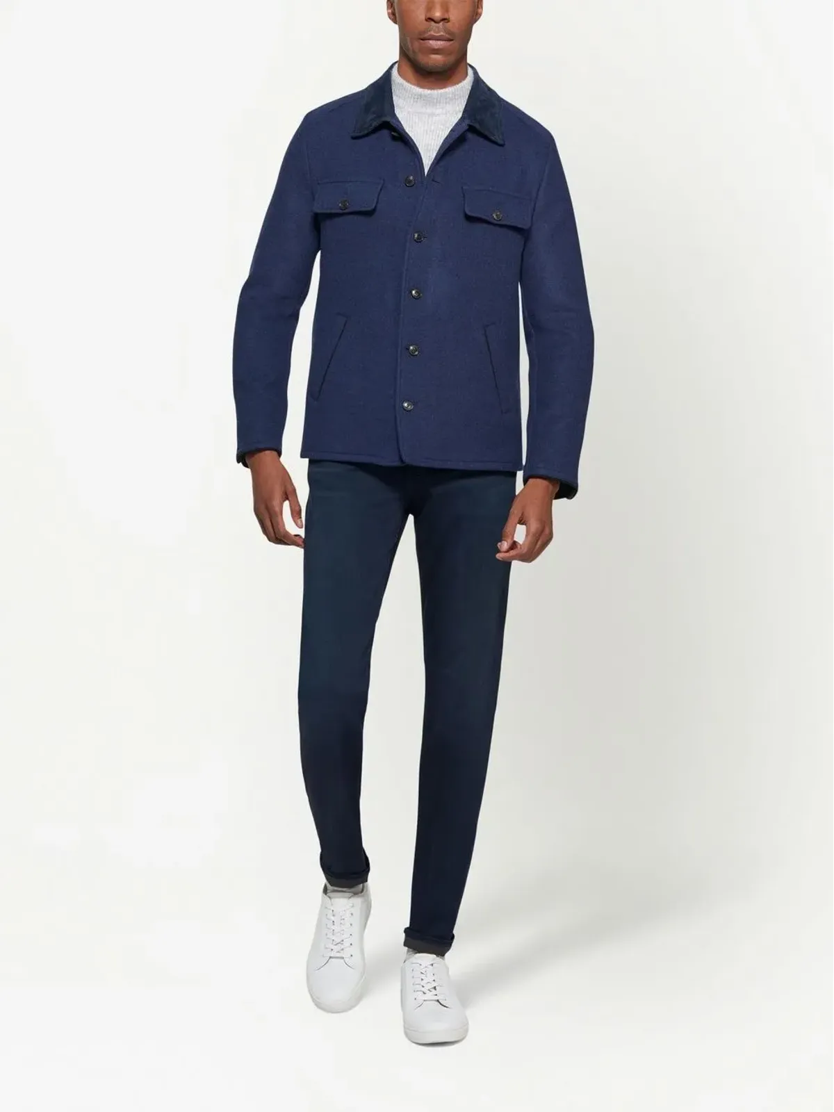 Norwegian Wool Oslo wool shirt jacket - Blue - 画像2