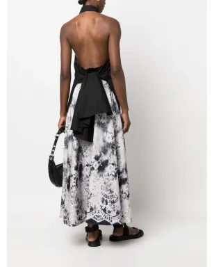 MSGM オープンバック ノースリーブ コットン ブラウス ブラック - サムネイル2