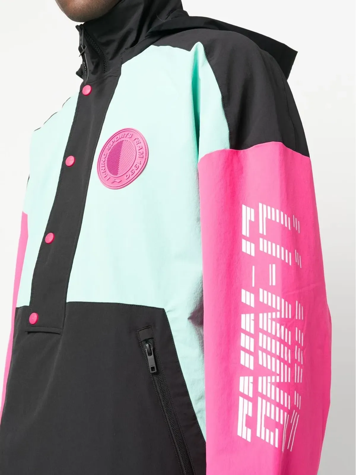 Li-Ning ロゴプリント フード付きジャケット - 画像5