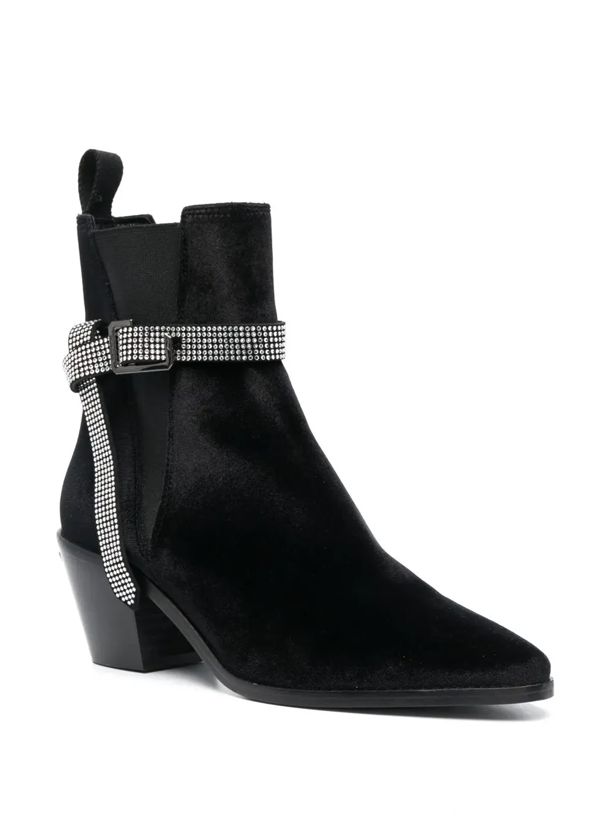 Zadig&Voltaire クリスタル付きベルベットブーツ - ブラック - 画像2
