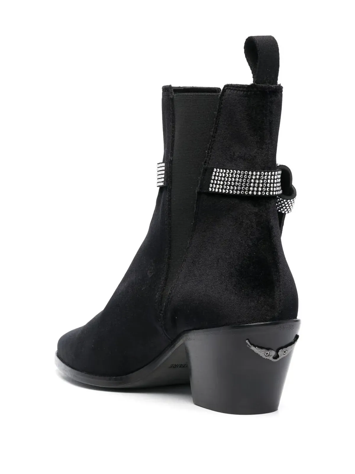 Zadig&Voltaire クリスタル付きベルベットブーツ - ブラック - 画像3
