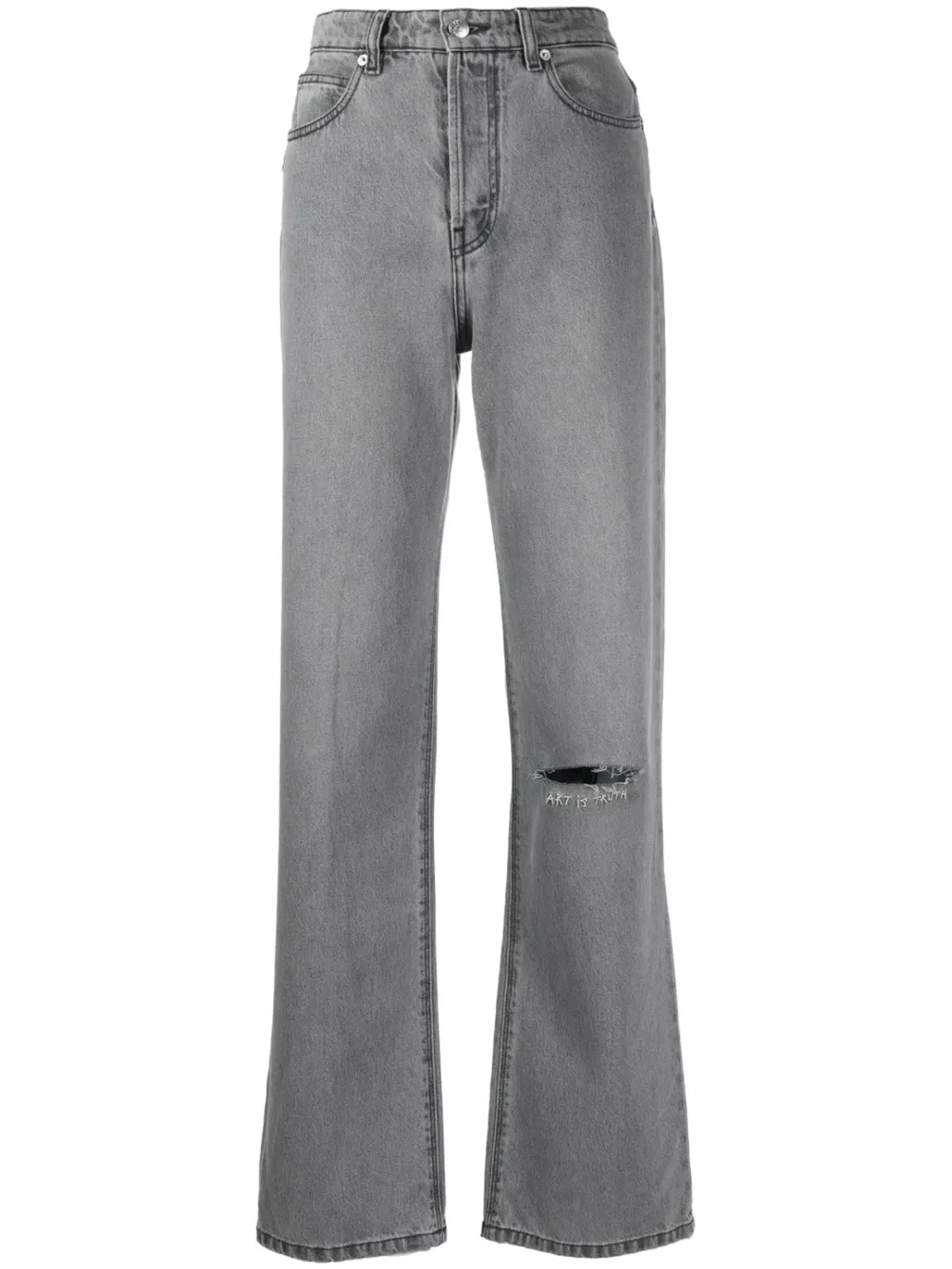 Zadig&Voltaire distressed straight-leg jeans - Grey - 画像1