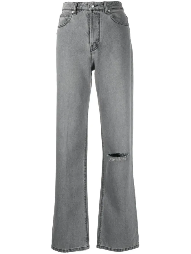 Zadig&Voltaire Zadig&Voltaire distressed straight-leg jeans - Greyの商品画像