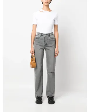 Zadig&Voltaire distressed straight-leg jeans - Grey - サムネイル2
