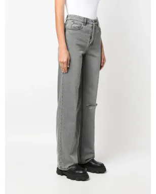 Zadig&Voltaire distressed straight-leg jeans - Grey - サムネイル3