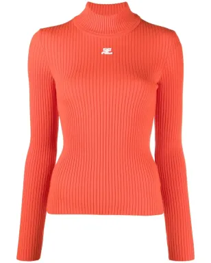 Courrèges ロゴパッチ ロールネック ジャンパー - サムネイル1