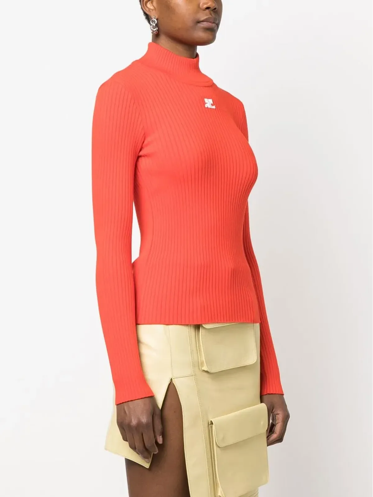 Courrèges ロゴパッチ ロールネック ジャンパー - 画像3