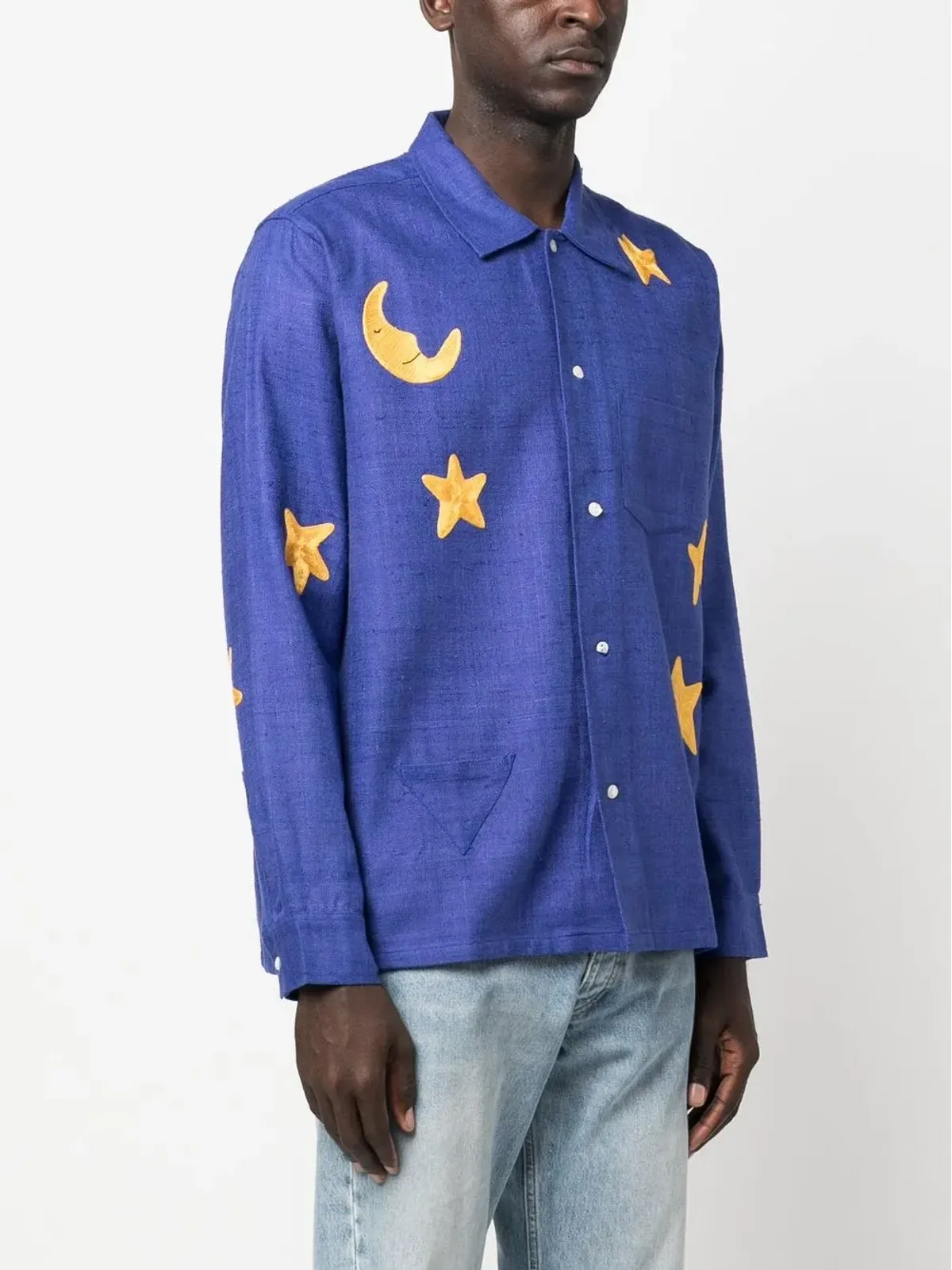 Sky High Farm Botticelli star-patch shirt - 画像4