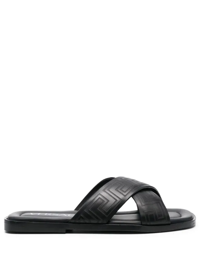 VERSACE Versace Greca-pattern オープントゥ・スライドの商品画像