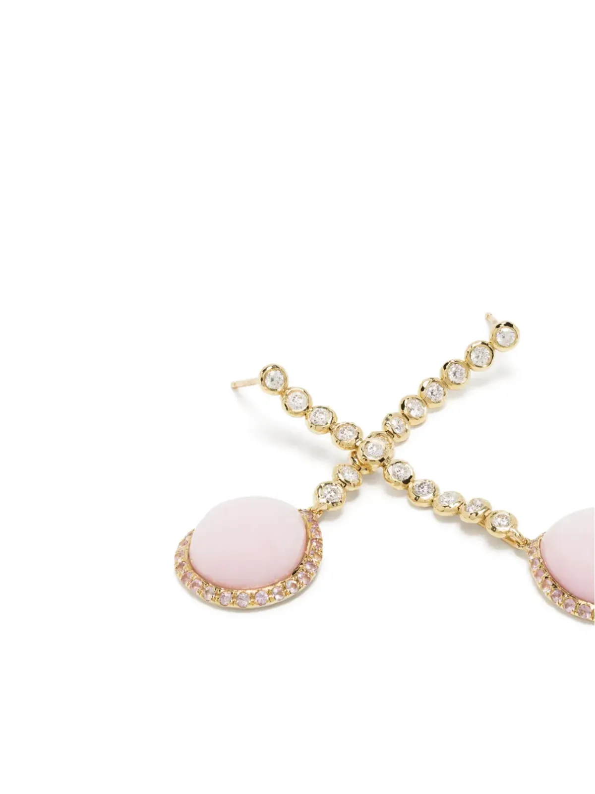 Octavia Elizabeth 18kt yellow gold sapphire and diamond drop earrings - 画像3