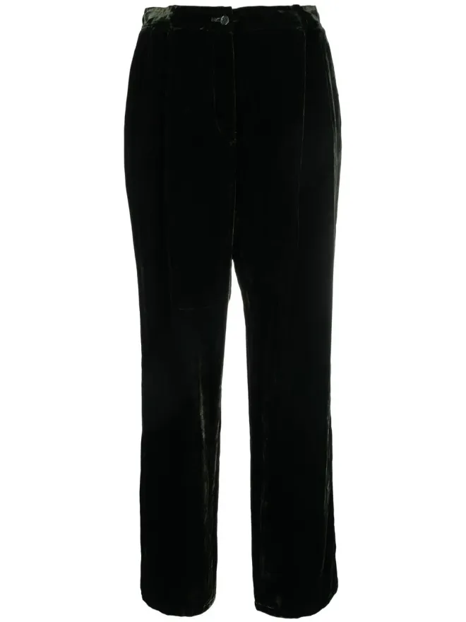 Valentino Garavani Pre-Owned Valentino Garavani Pre-Owned 1980s ストレートレッグ ベルベット トラウザーの商品画像