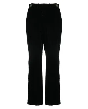 Valentino Garavani Pre-Owned 1980s ストレートレッグ ベルベット トラウザー - サムネイル2