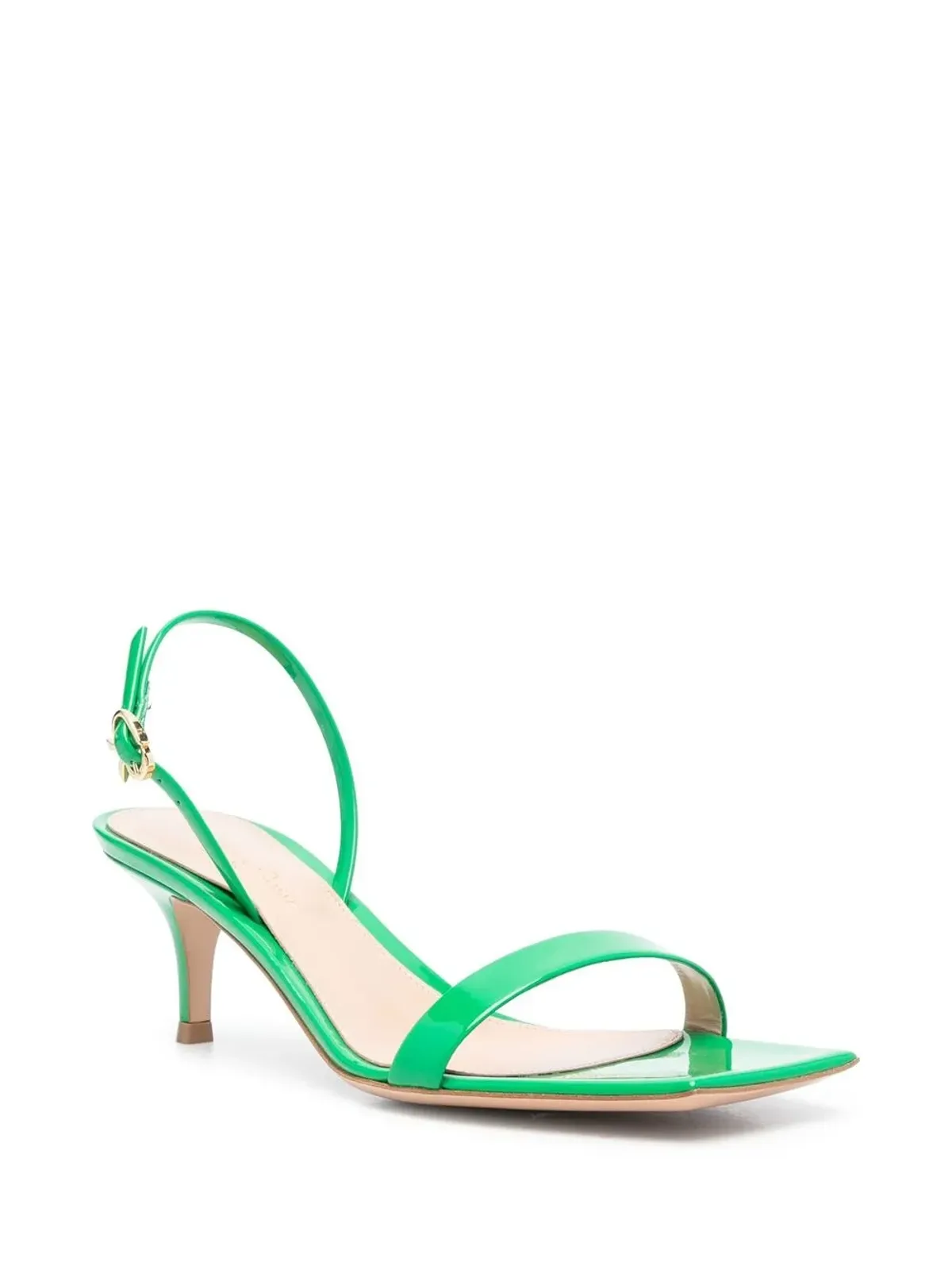 Gianvito Rossi リボン パテントレザー キトゥン サンダル - 画像2