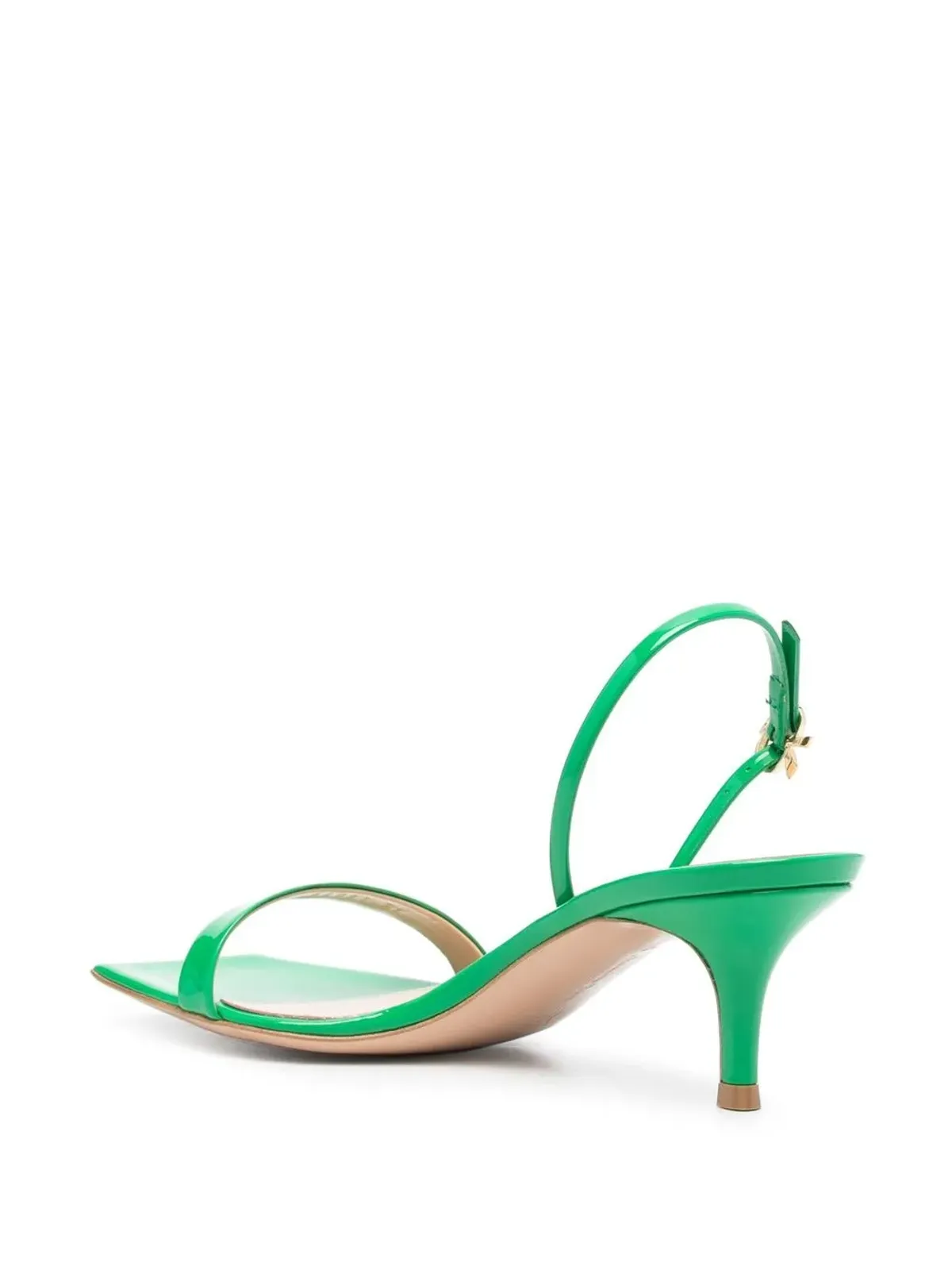 Gianvito Rossi リボン パテントレザー キトゥン サンダル - 画像3