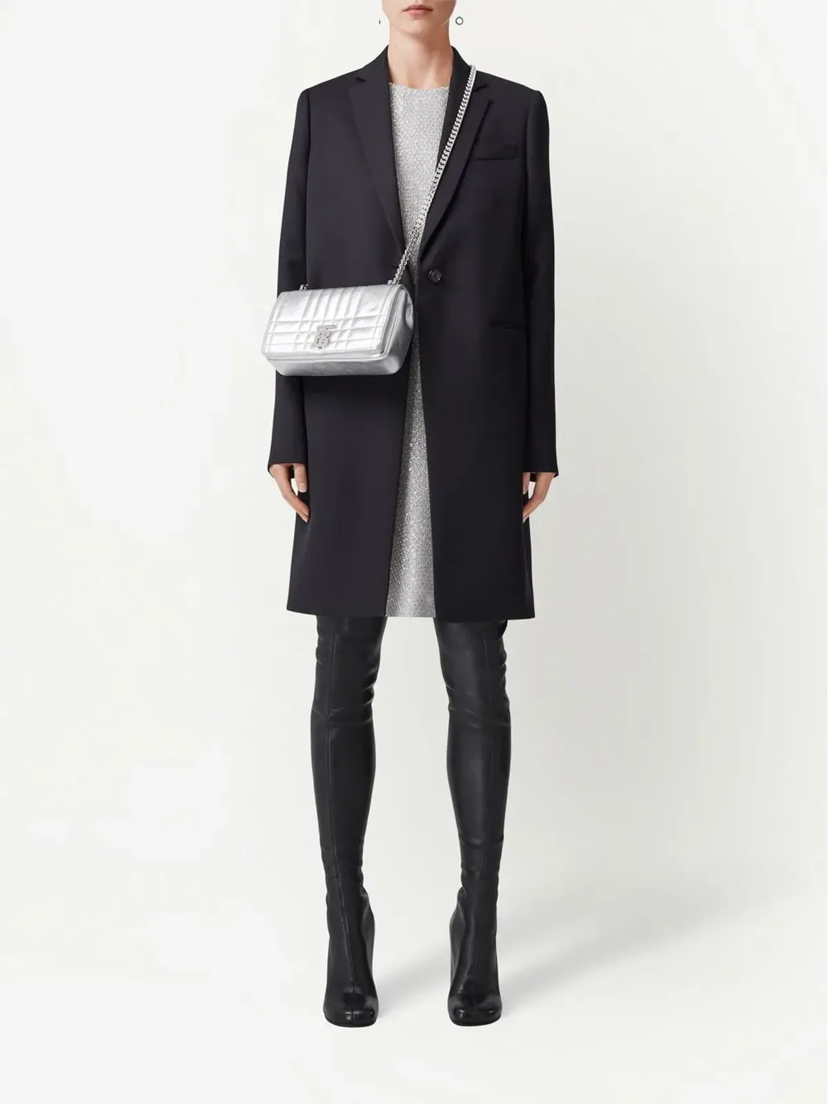 Burberry Small Lola キルトメタリックレザーバッグ - 画像2