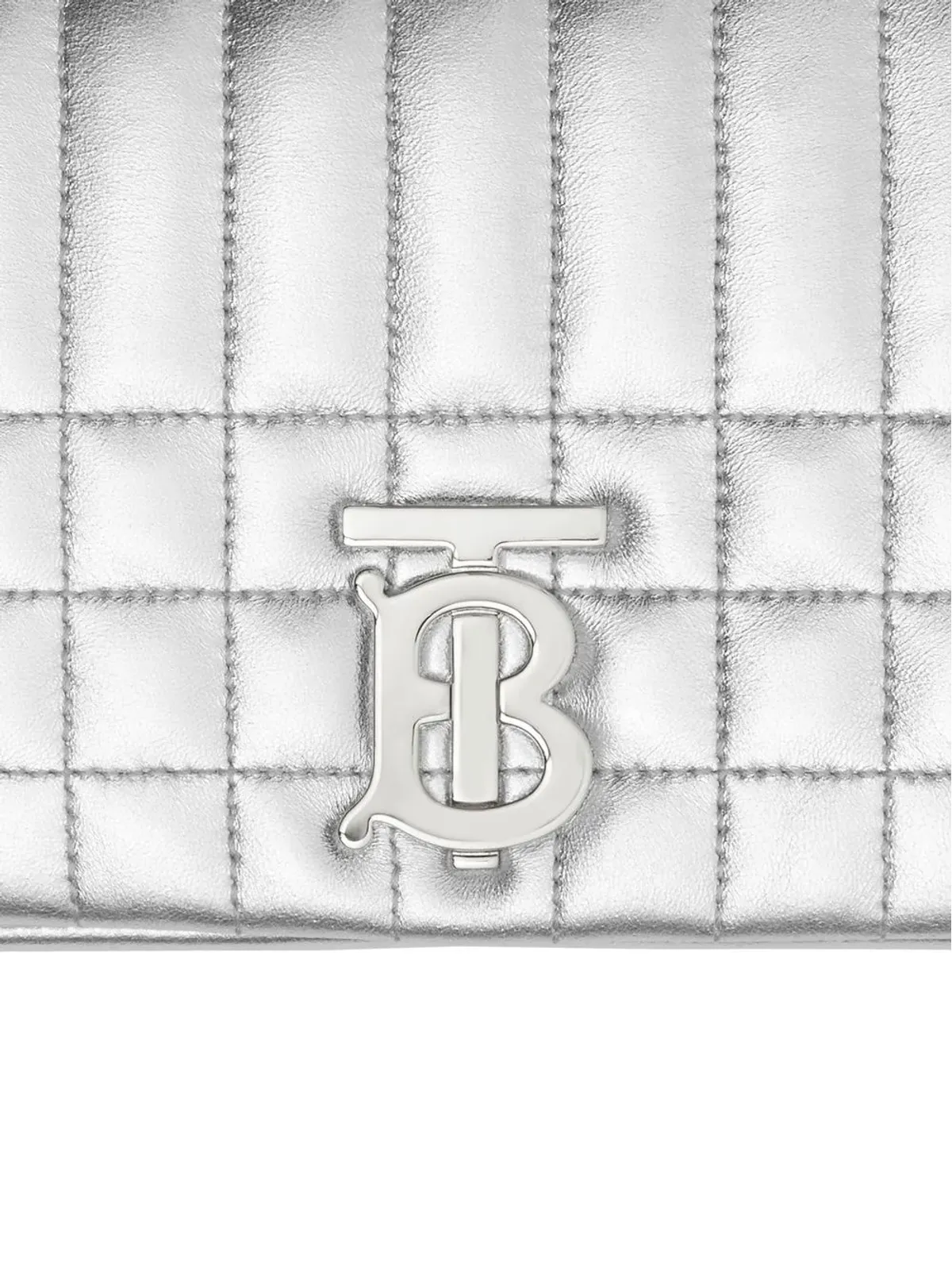 Burberry Small Lola キルトメタリックレザーバッグ - 画像4