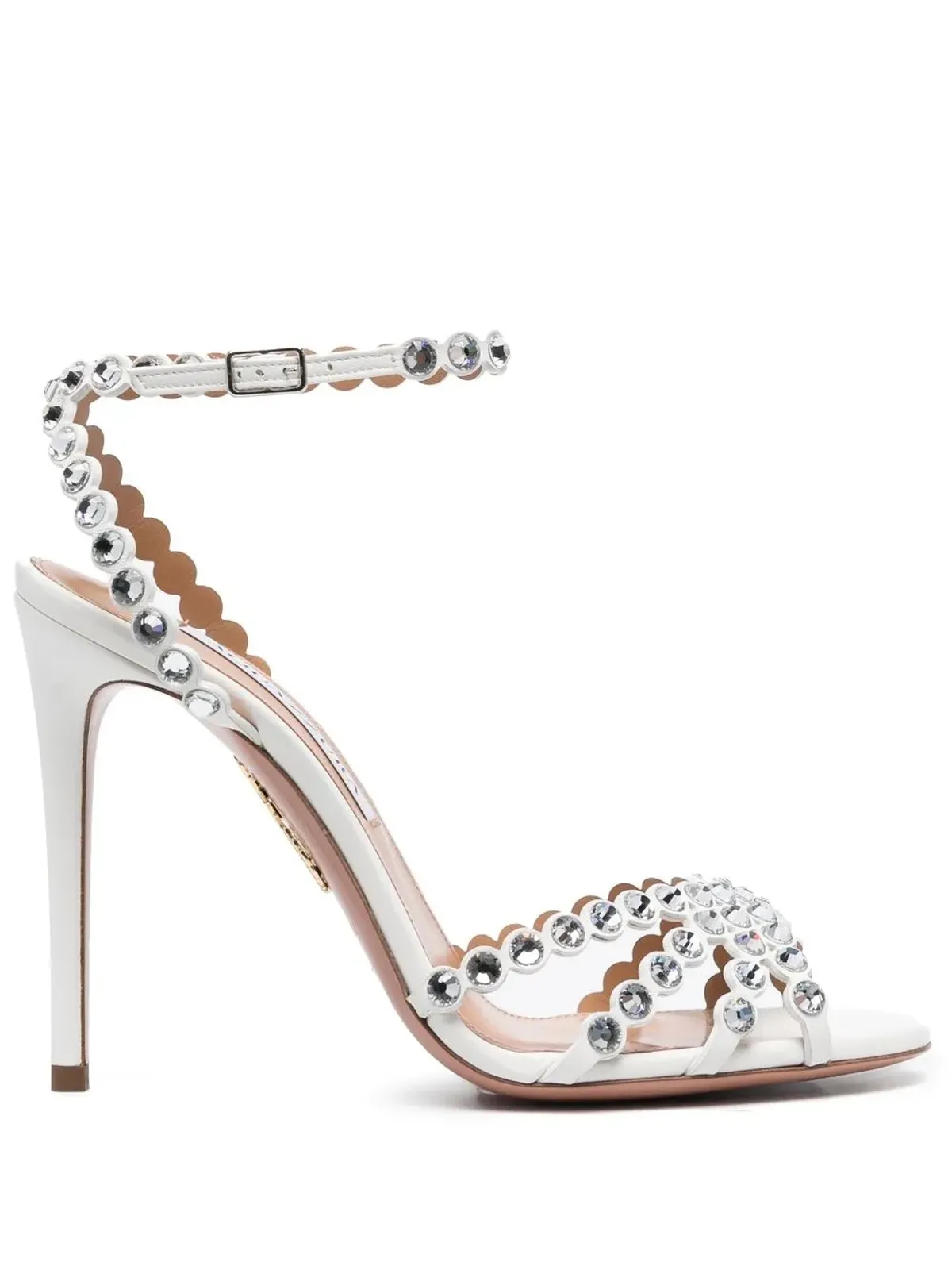 Aquazzura Tequila クリスタル装飾サンダル（ホワイト） - 画像1